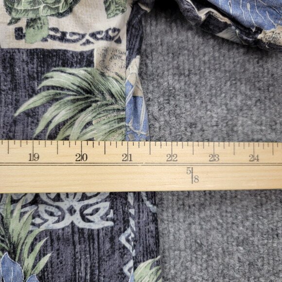 RJC‎ Hawaiian Shirt Mens Medium Floral Button Up Short Sleeve Tropical Turtle - Picture 4 of 7